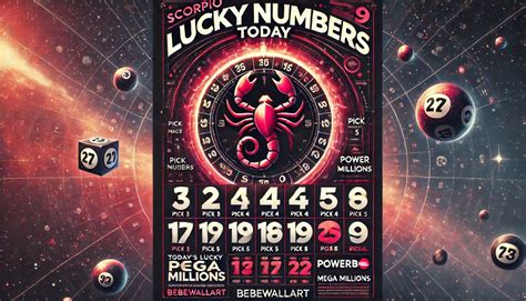 scorpio lucky numbers today and tomorrow|scorpio lottery numbers for today.